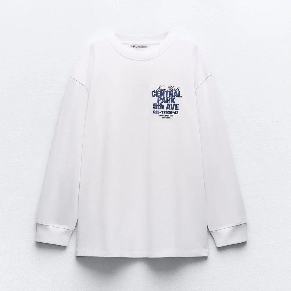 ZARA EMBROIDERED TEXT T-SHIRT
